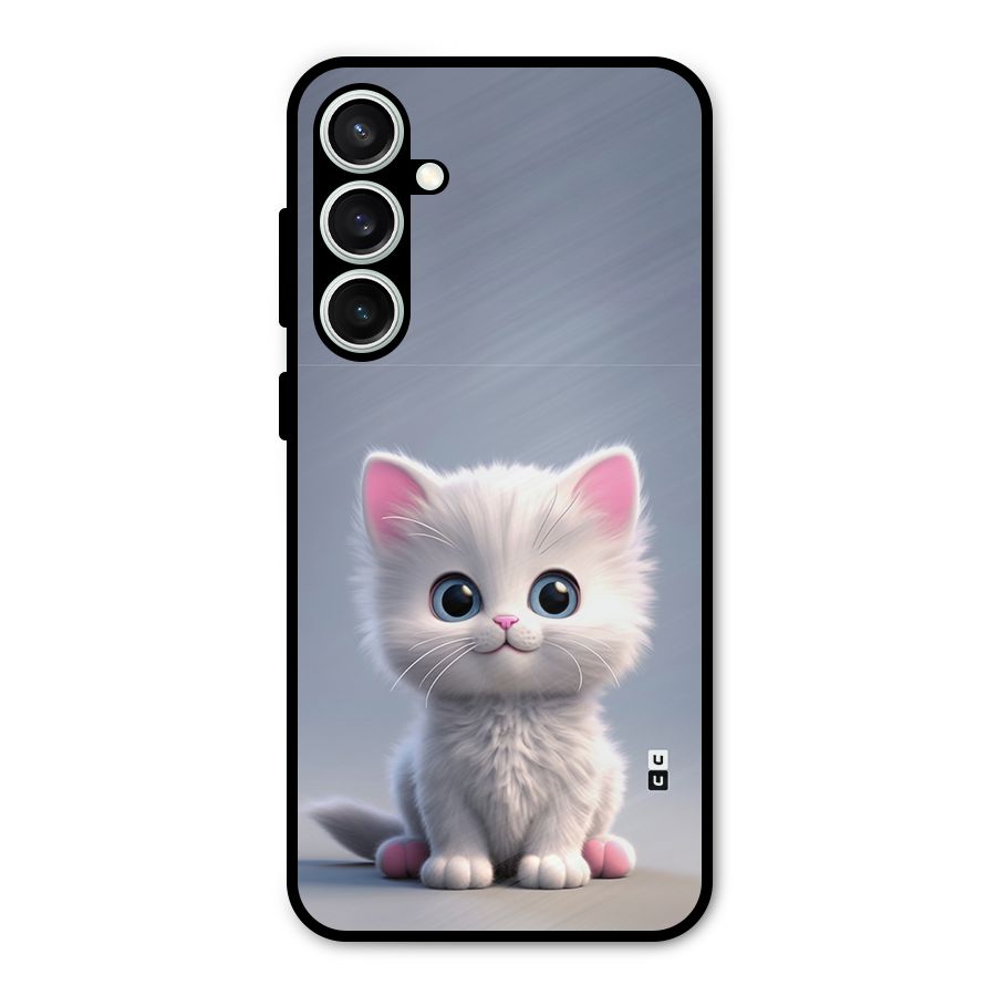 Cute Kitten Sitting Metal Back Case for Galaxy S23 FE