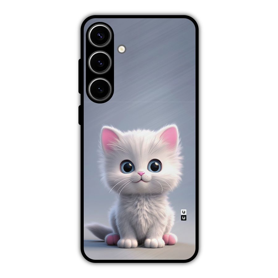 Cute Kitten Sitting Metal Back Case for Galaxy S24 Plus