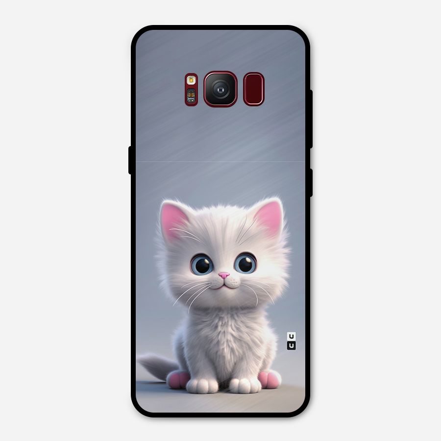 Cute Kitten Sitting Metal Back Case for Galaxy S8