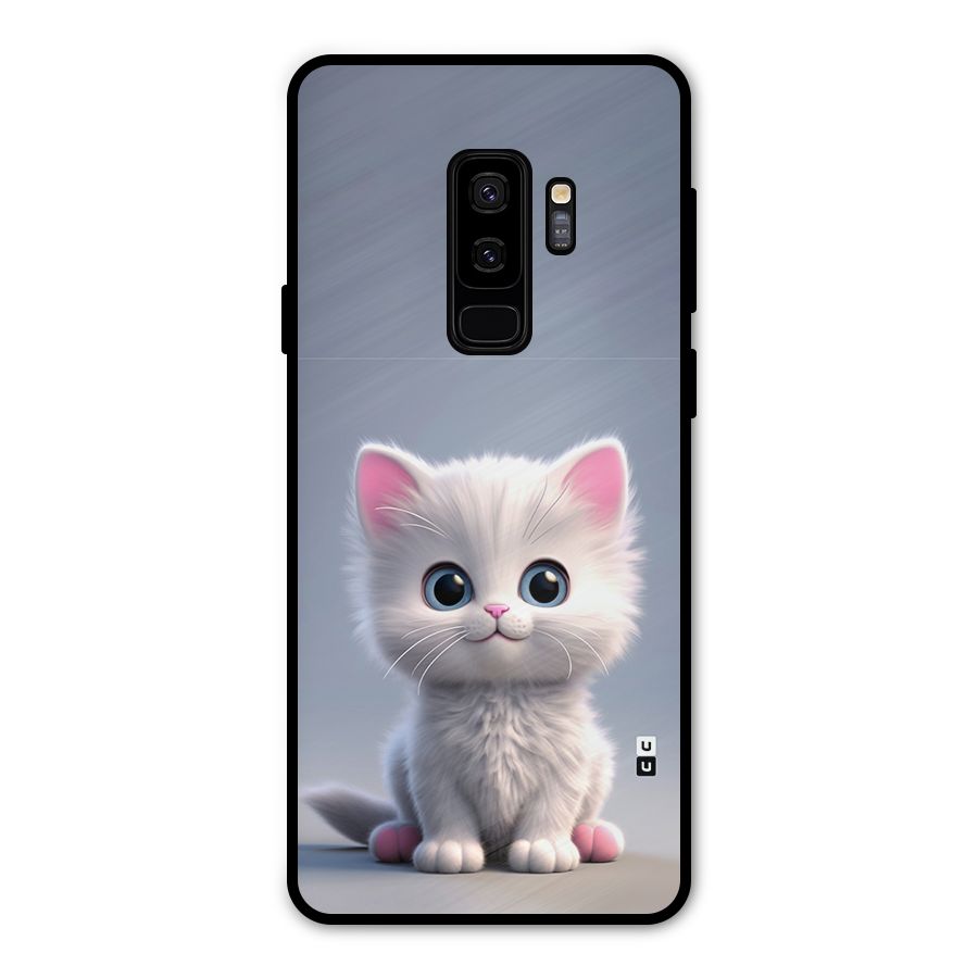 Cute Kitten Sitting Metal Back Case for Galaxy S9 Plus