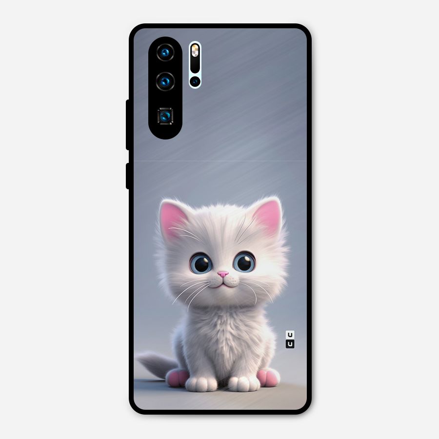 Cute Kitten Sitting Metal Back Case for Huawei P30 Pro
