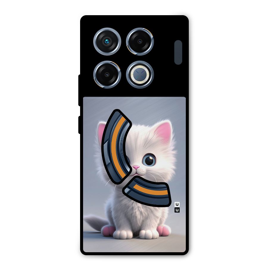 Cute Kitten Sitting Metal Back Case for Infinix GT 20 Pro