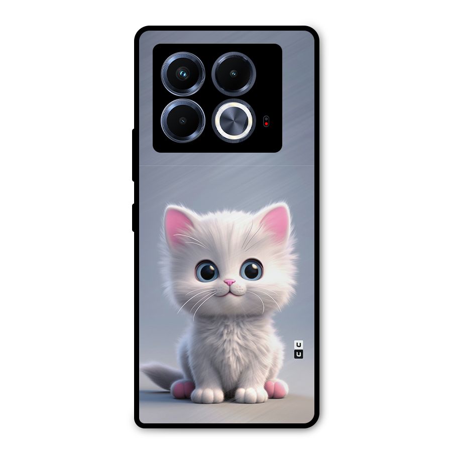 Cute Kitten Sitting Metal Back Case for Infinix Note 40 5G