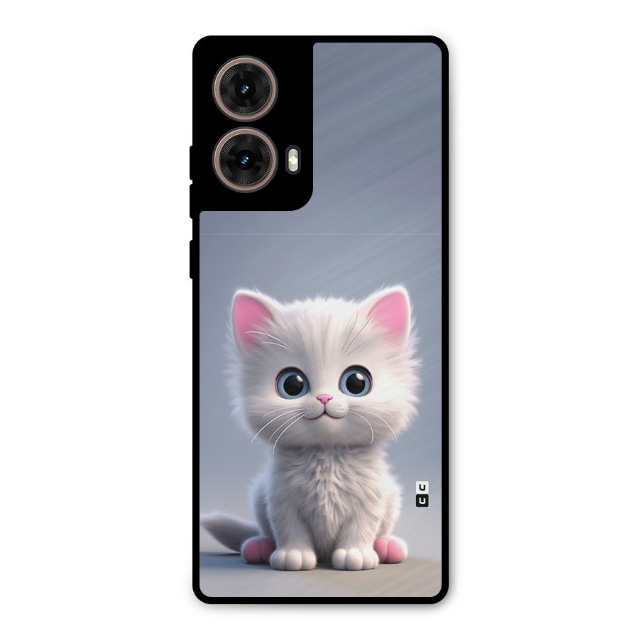 Cute Kitten Sitting Metal Back Case for Moto G85