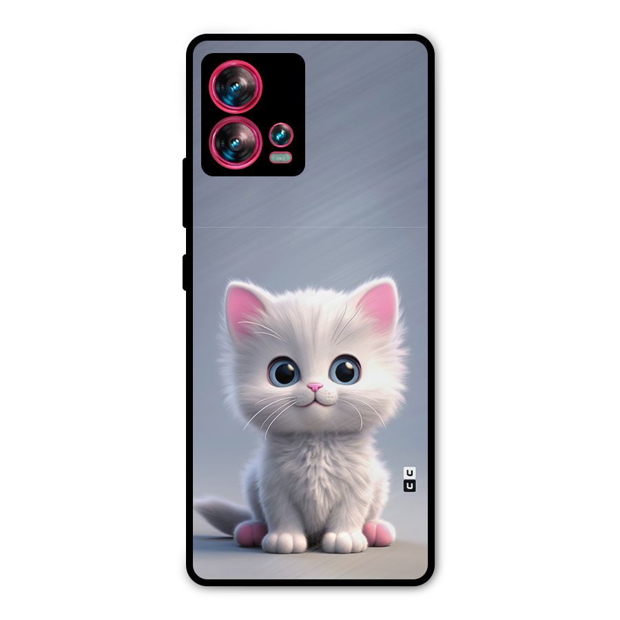 Cute Kitten Sitting Metal Back Case for Motorola Edge 30 Fusion