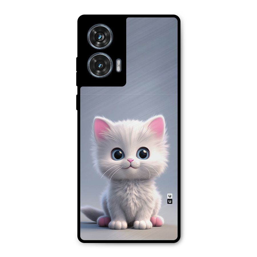 Cute Kitten Sitting Metal Back Case for Motorola G96