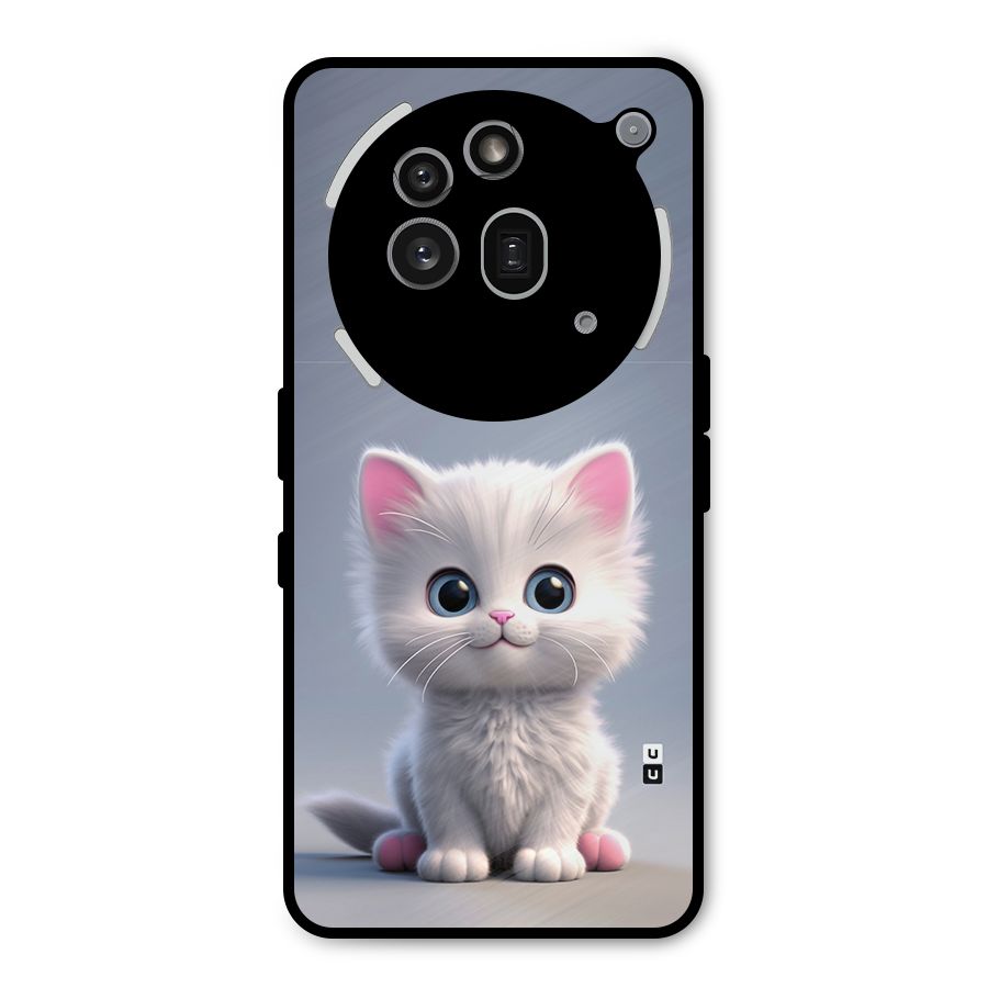 Cute Kitten Sitting Metal Back Case for Nothing Phone 3a Pro