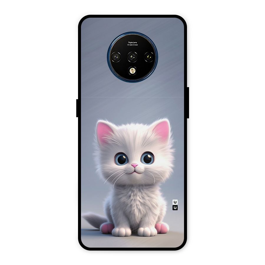 Cute Kitten Sitting Metal Back Case for OnePlus 7T
