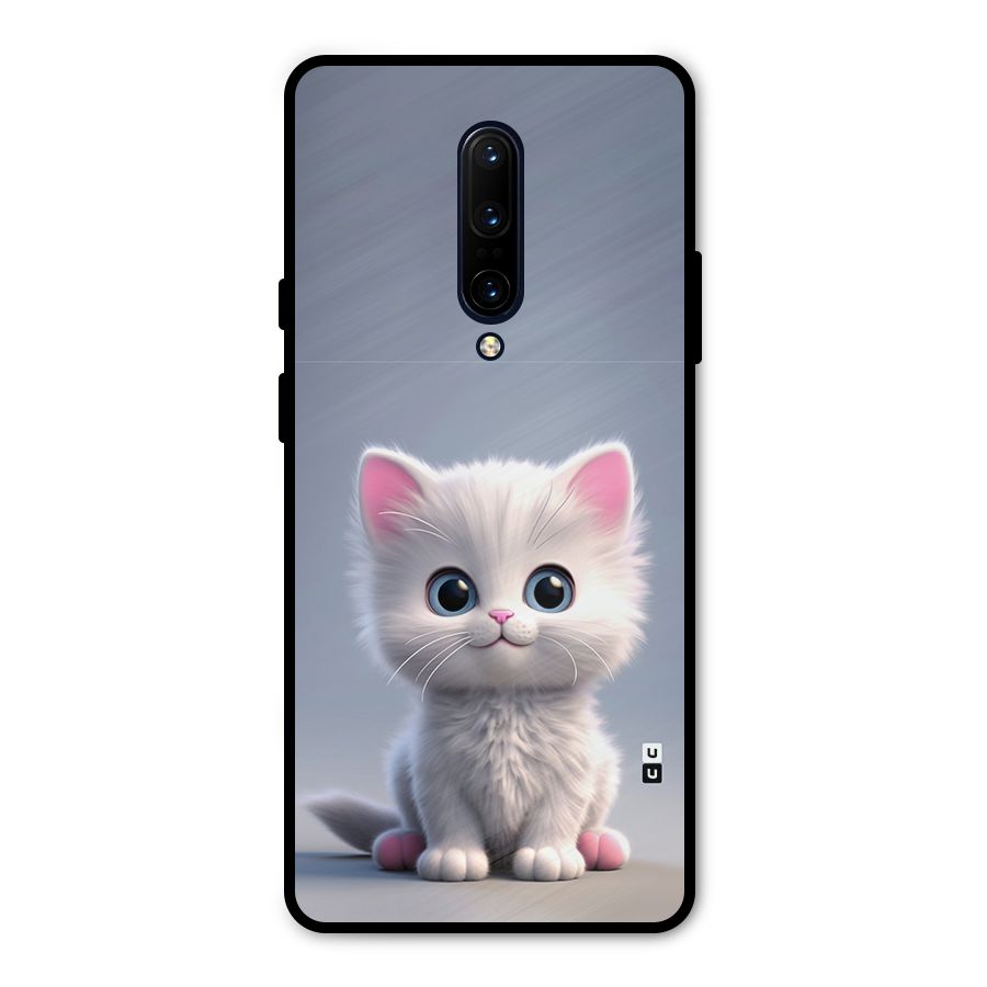 Cute Kitten Sitting Metal Back Case for OnePlus 7 Pro
