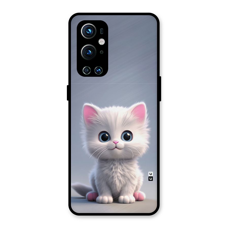 Cute Kitten Sitting Metal Back Case for OnePlus 9 Pro