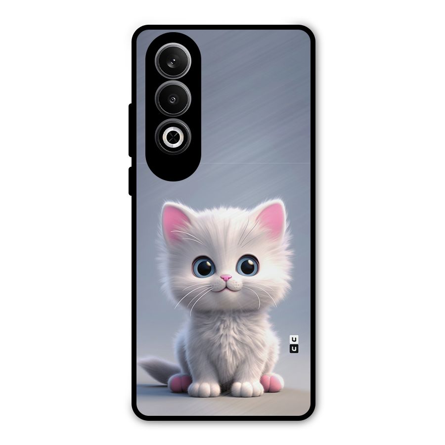 Cute Kitten Sitting Metal Back Case for OnePlus Nord CE4