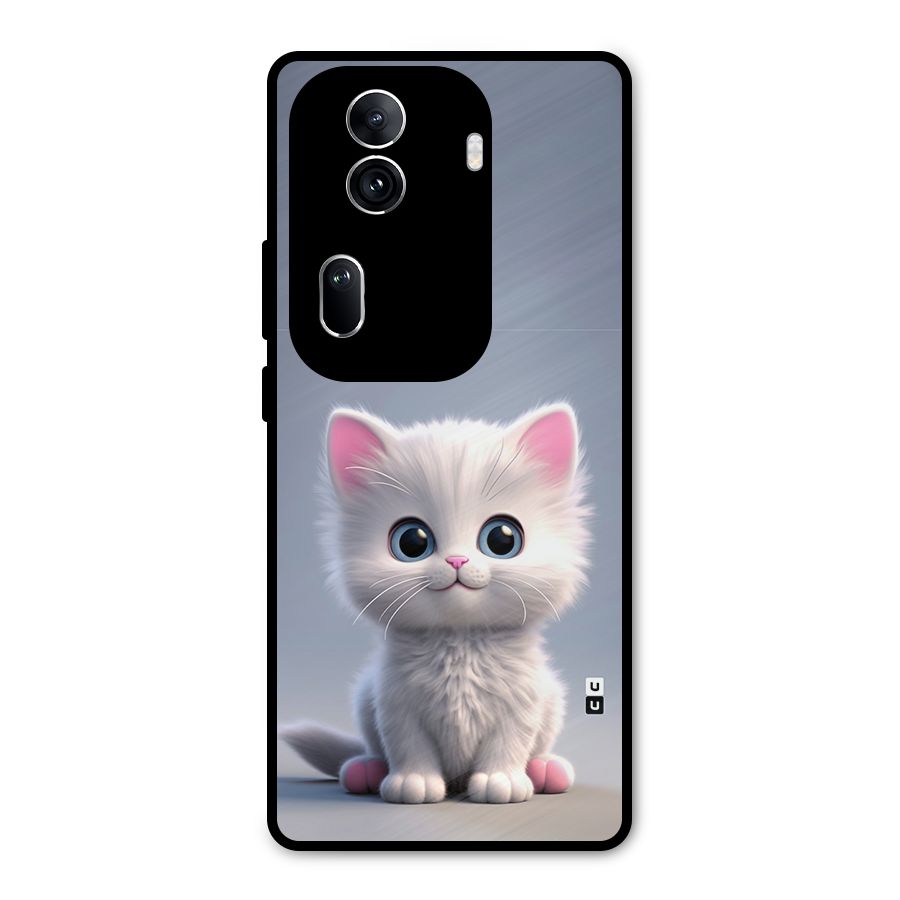 Cute Kitten Sitting Metal Back Case for Oppo Reno11 Pro 5G