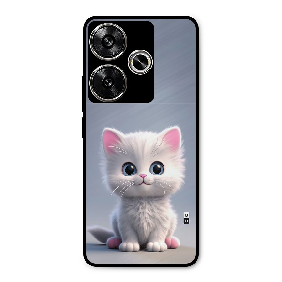 Cute Kitten Sitting Metal Back Case for Poco F6