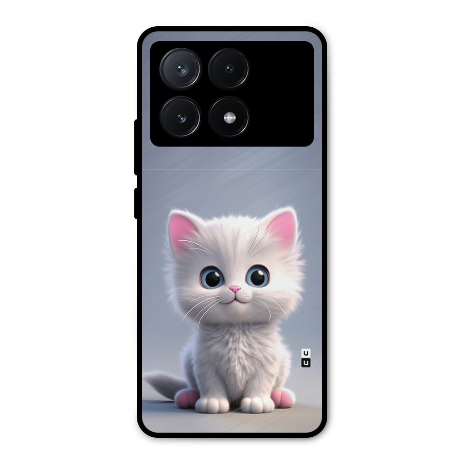 Cute Kitten Sitting Metal Back Case for Poco X6 Pro