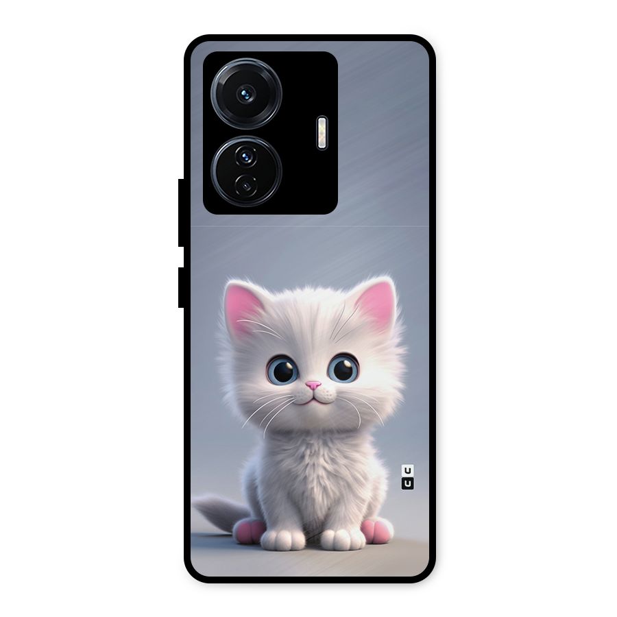 Cute Kitten Sitting Metal Back Case for Vivo T1 Pro