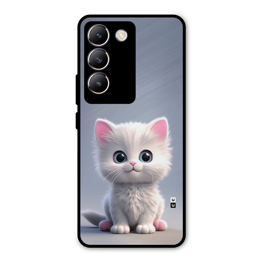 Cute Kitten Sitting Metal Back Case for Vivo T3 5G