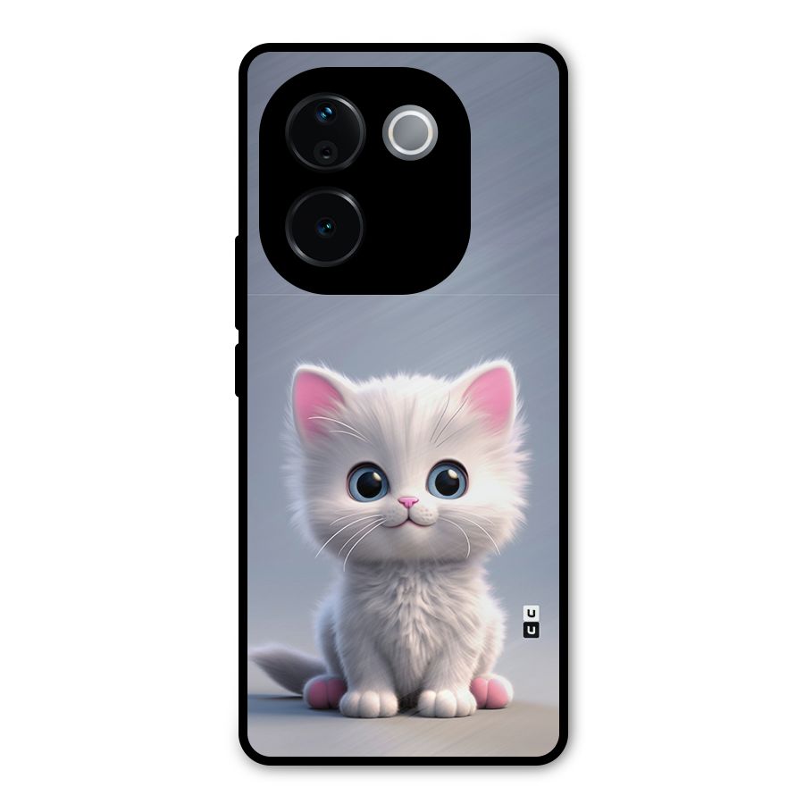Cute Kitten Sitting Metal Back Case for Vivo T3 Pro