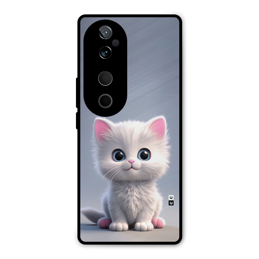 Cute Kitten Sitting Metal Back Case for Vivo T3 Ultra