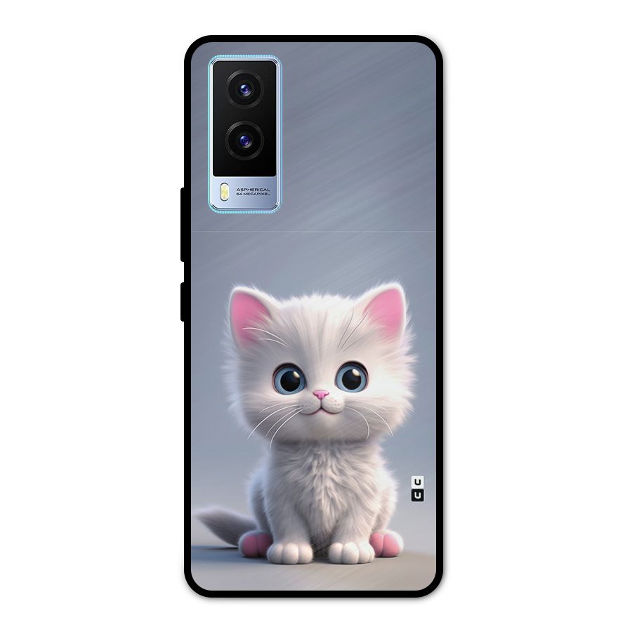 Cute Kitten Sitting Metal Back Case for Vivo V21e 5G