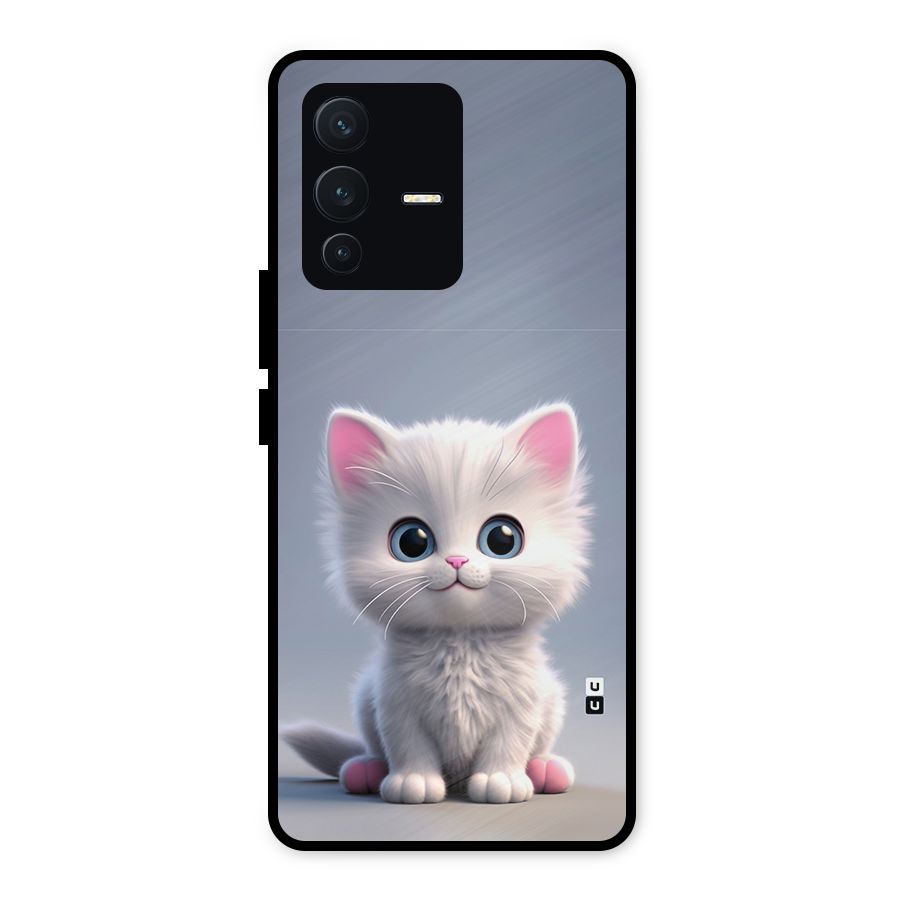 Cute Kitten Sitting Metal Back Case for Vivo V23 5G
