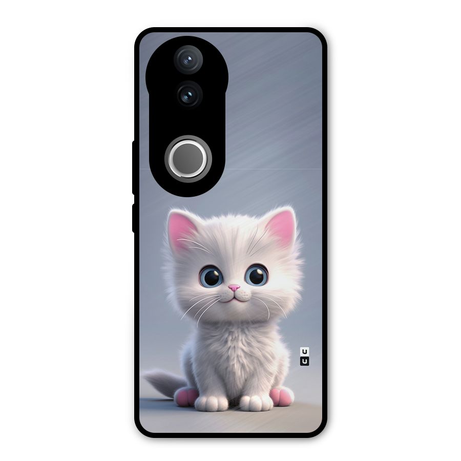 Cute Kitten Sitting Metal Back Case for Vivo V50