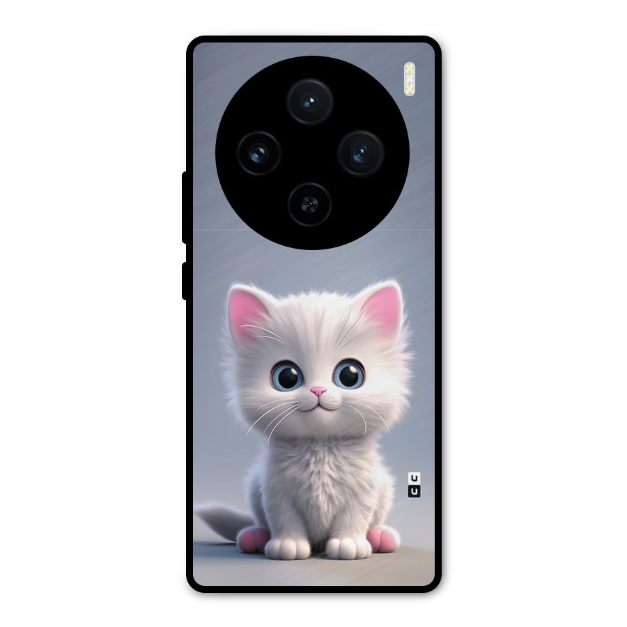 Cute Kitten Sitting Metal Back Case for Vivo X100