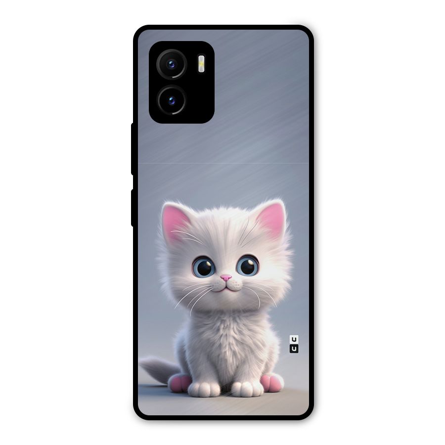 Cute Kitten Sitting Metal Back Case for Vivo Y15s