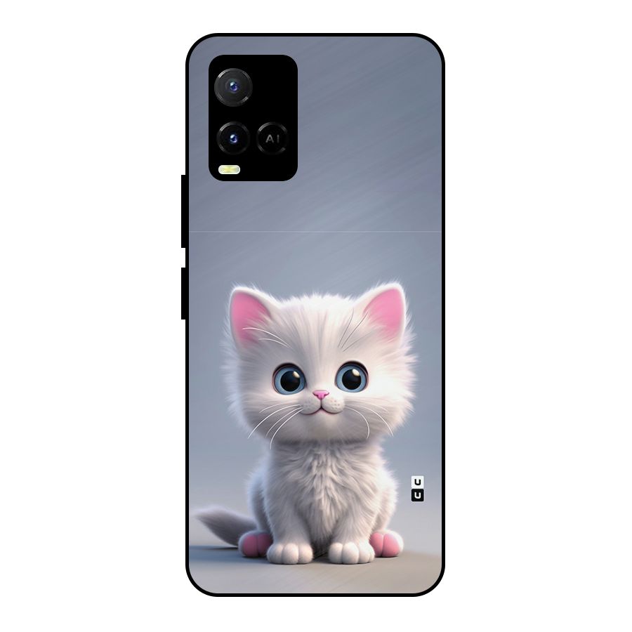 Cute Kitten Sitting Metal Back Case for Vivo Y33s