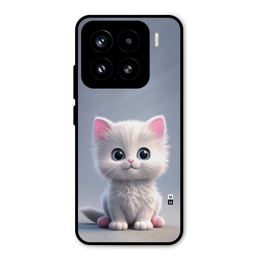 Cute Kitten Sitting Metal Back Case for Xiaomi 15