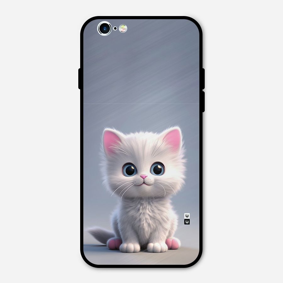 Cute Kitten Sitting Metal Back Case for iPhone 6 6s
