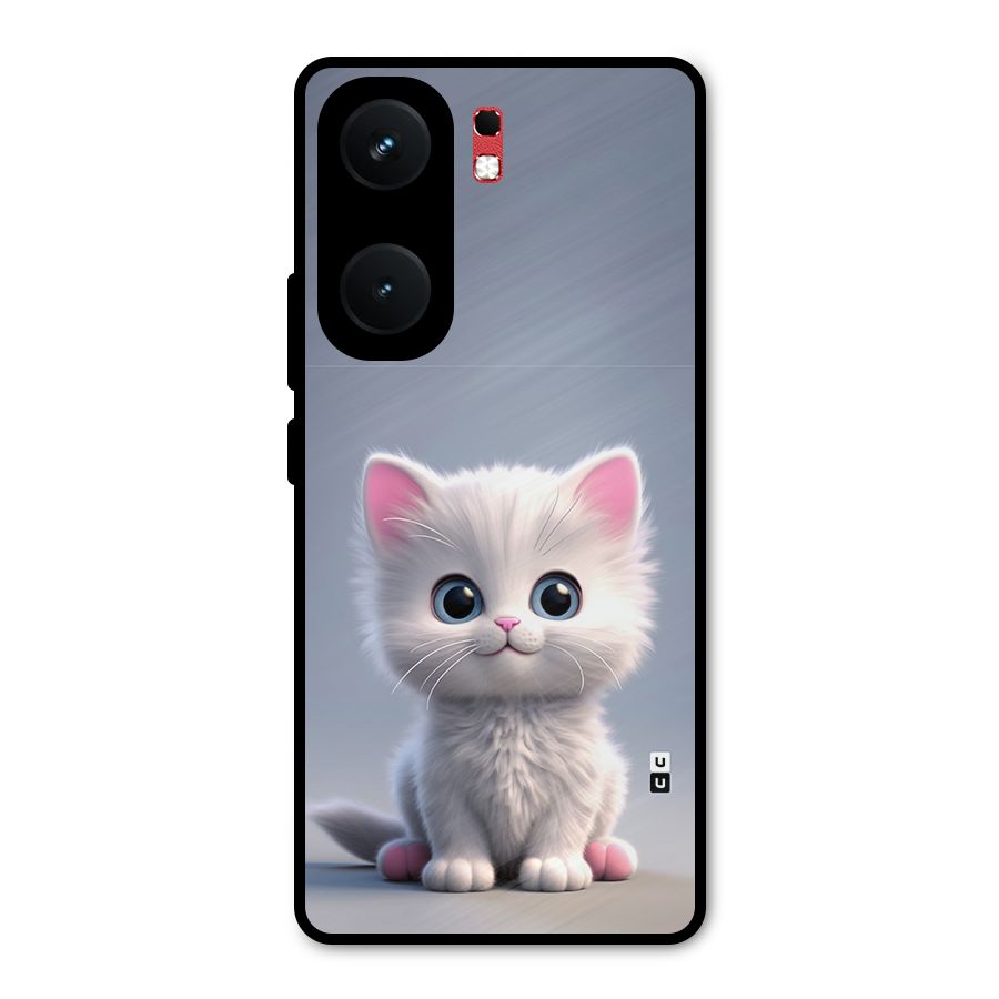 Cute Kitten Sitting Metal Back Case for iQOO Neo 9 Pro