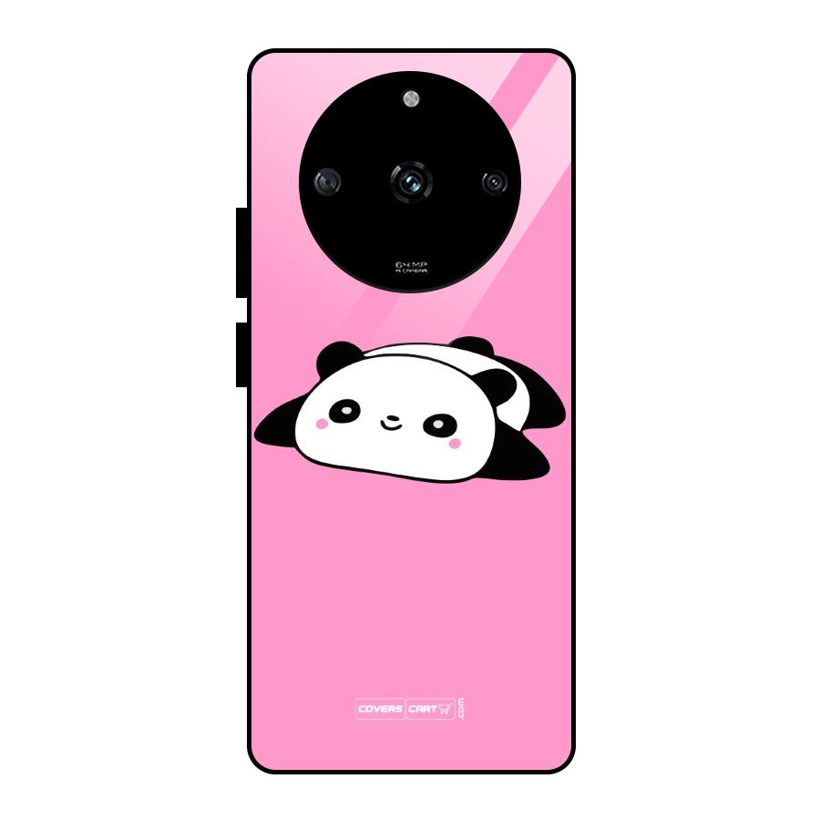 Cute Lazy Panda Glass Back Case for Realme Narzo 60 5G