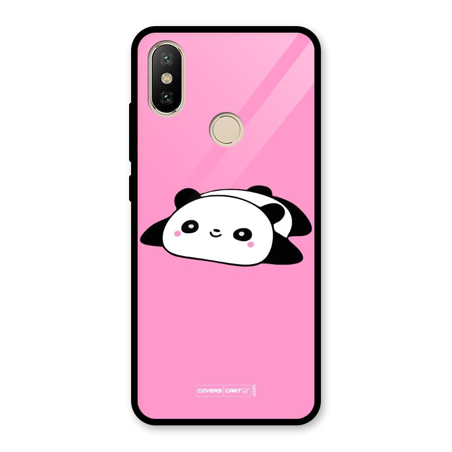 Cute Lazy Panda Glass Back Case for Redmi A2