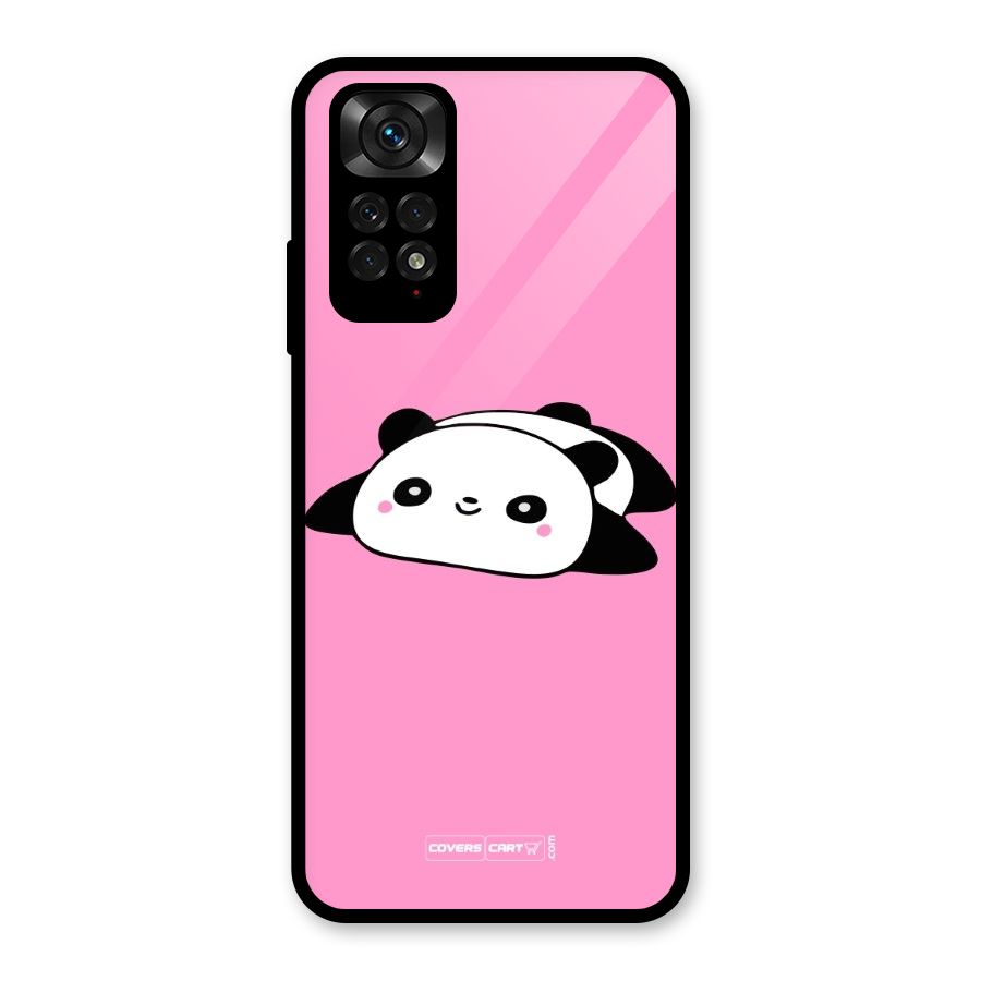 Cute Lazy Panda Glass Back Case for Redmi Note 11S