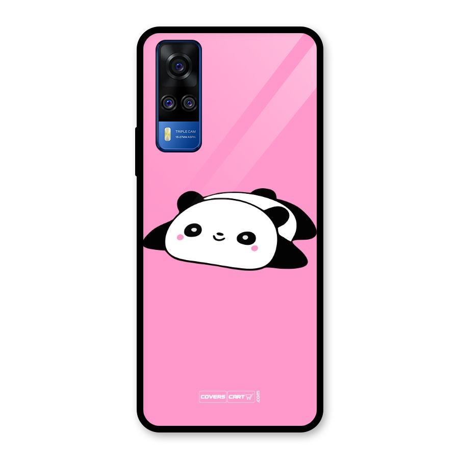 Cute Lazy Panda Glass Back Case for Vivo Y31