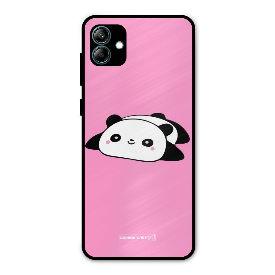 Cute Lazy Panda Metal Back Case for Galaxy A04