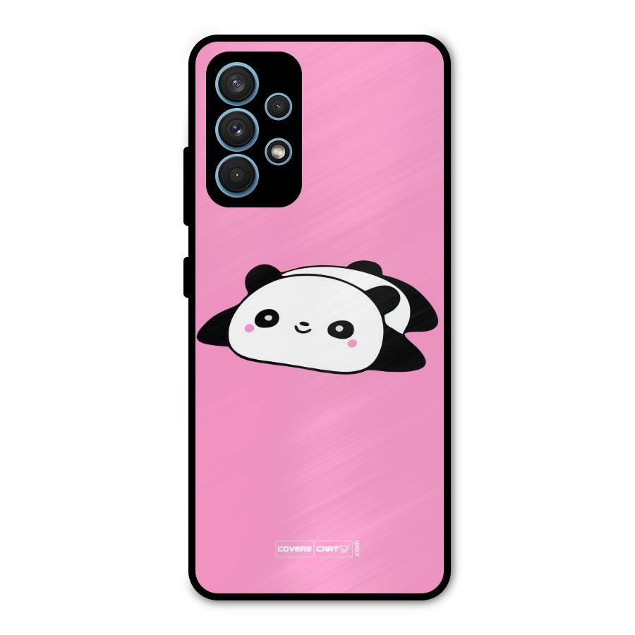Cute Lazy Panda Metal Back Case for Galaxy A32
