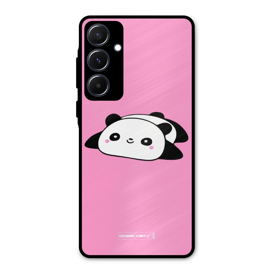 Cute Lazy Panda Metal Back Case for Galaxy A55