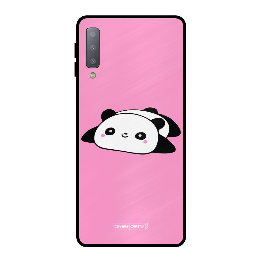 Cute Lazy Panda Metal Back Case for Galaxy A7 (2018)
