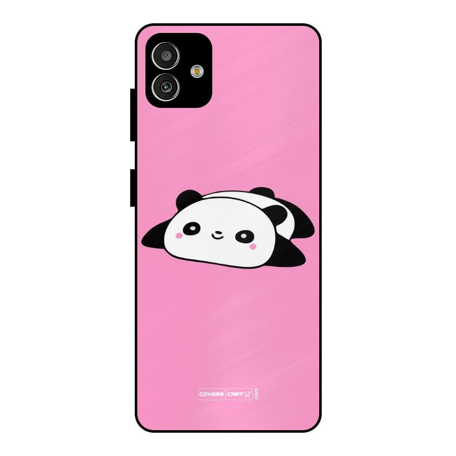 Cute Lazy Panda Metal Back Case for Galaxy M13 5G