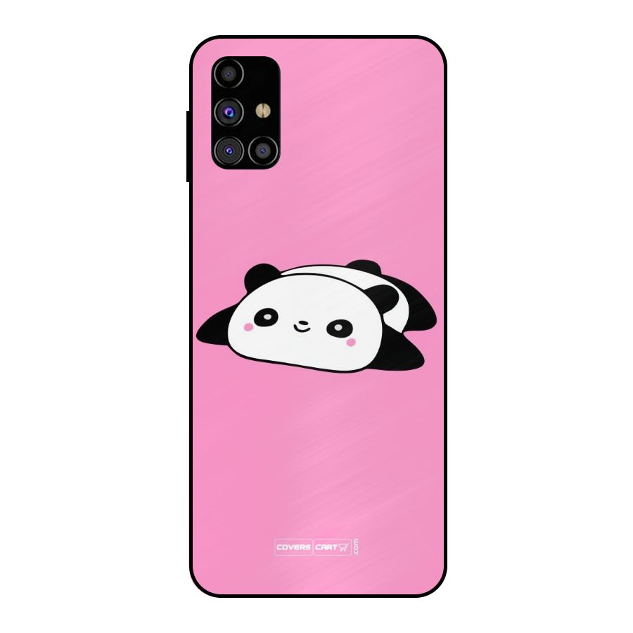 Cute Lazy Panda Metal Back Case for Galaxy M31s