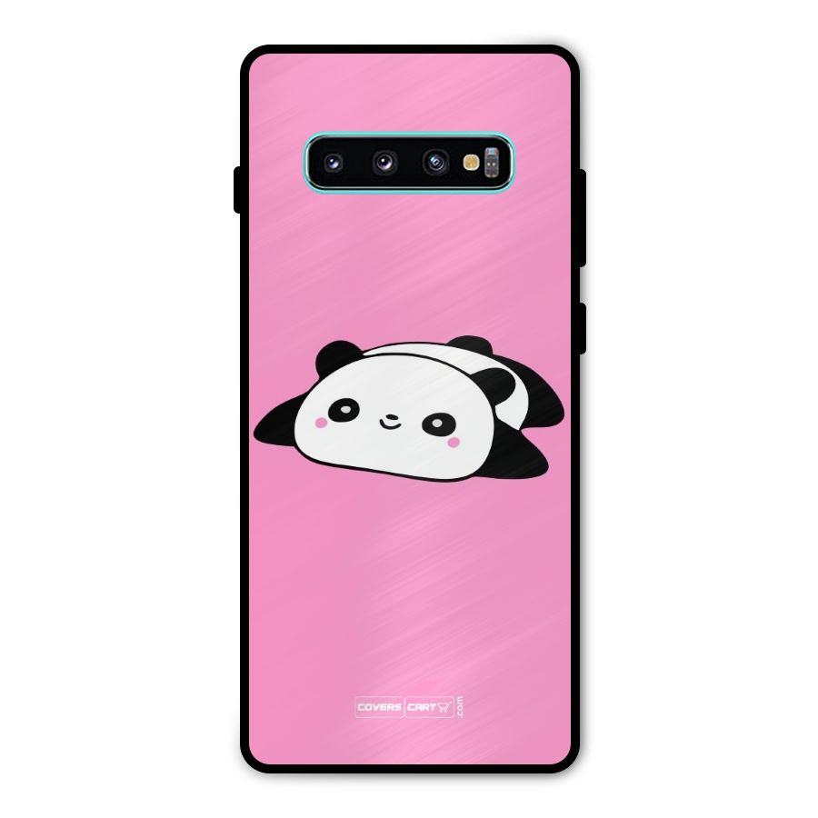 Cute Lazy Panda Metal Back Case for Galaxy S10 Plus