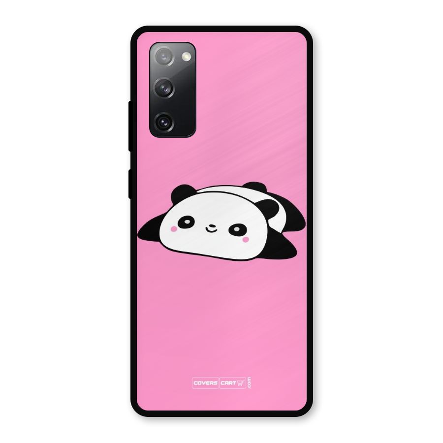 Cute Lazy Panda Metal Back Case for Galaxy S20 FE 5G