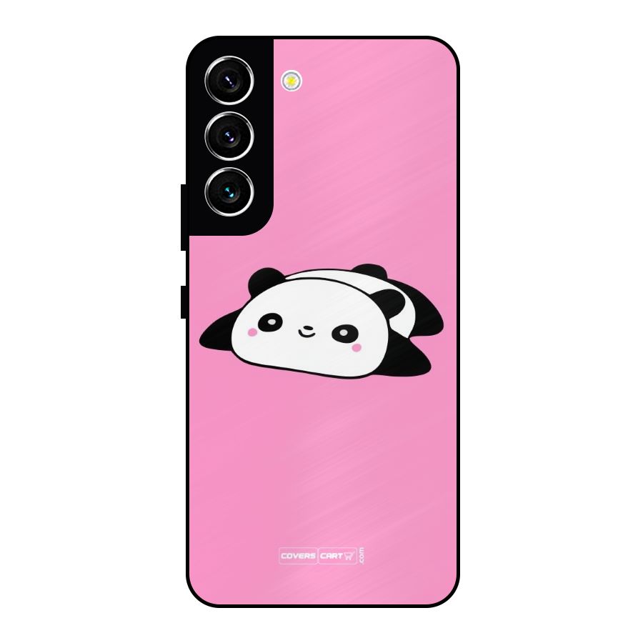 Cute Lazy Panda Metal Back Case for Galaxy S22 5G