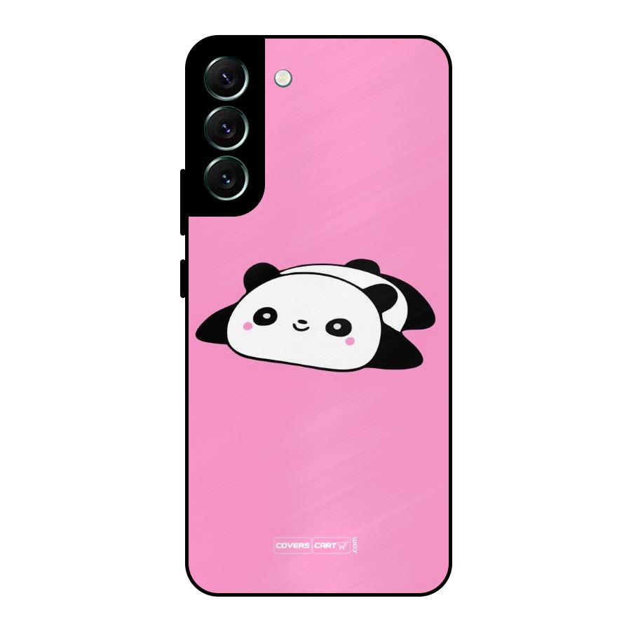 Cute Lazy Panda Metal Back Case for Galaxy S22 Plus 5G