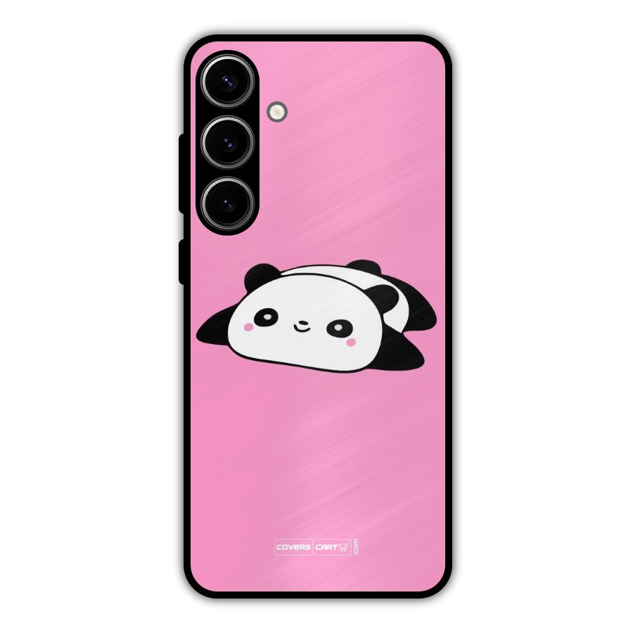 Cute Lazy Panda Metal Back Case for Galaxy S24 Plus