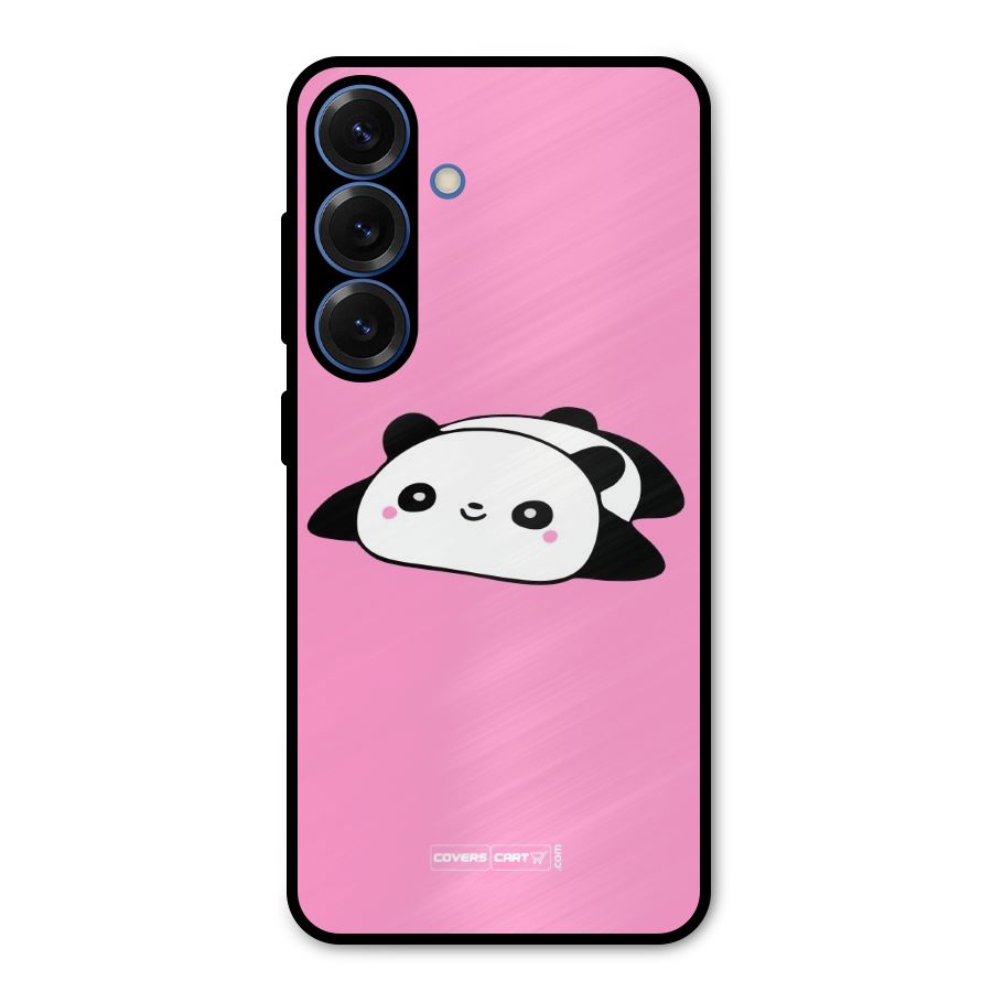 Cute Lazy Panda Metal Back Case for Galaxy S25