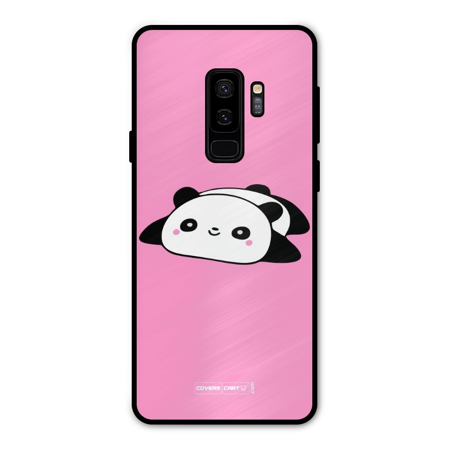 Cute Lazy Panda Metal Back Case for Galaxy S9 Plus