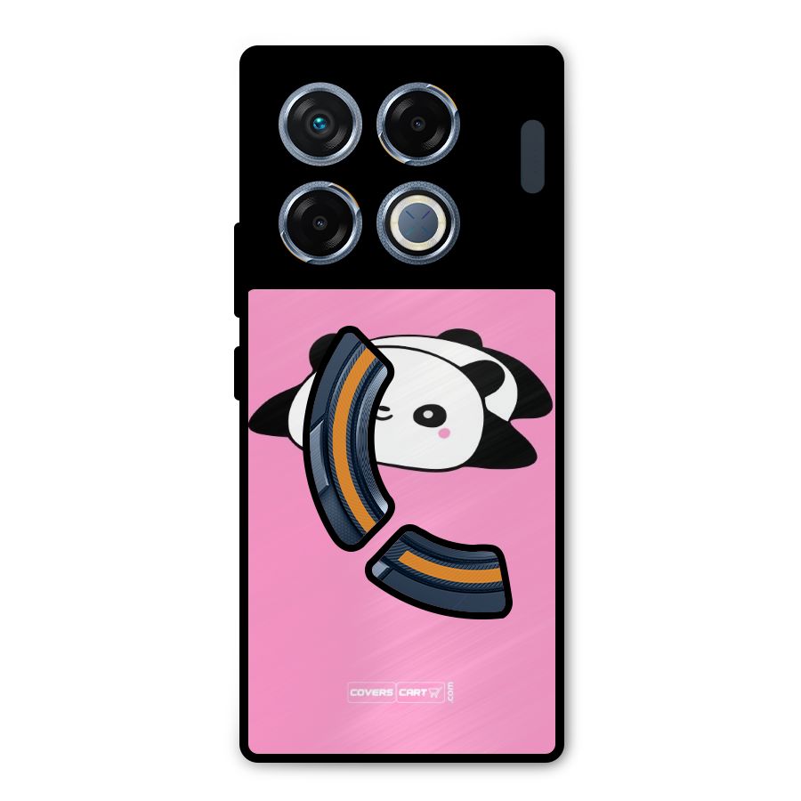 Cute Lazy Panda Metal Back Case for Infinix GT 20 Pro