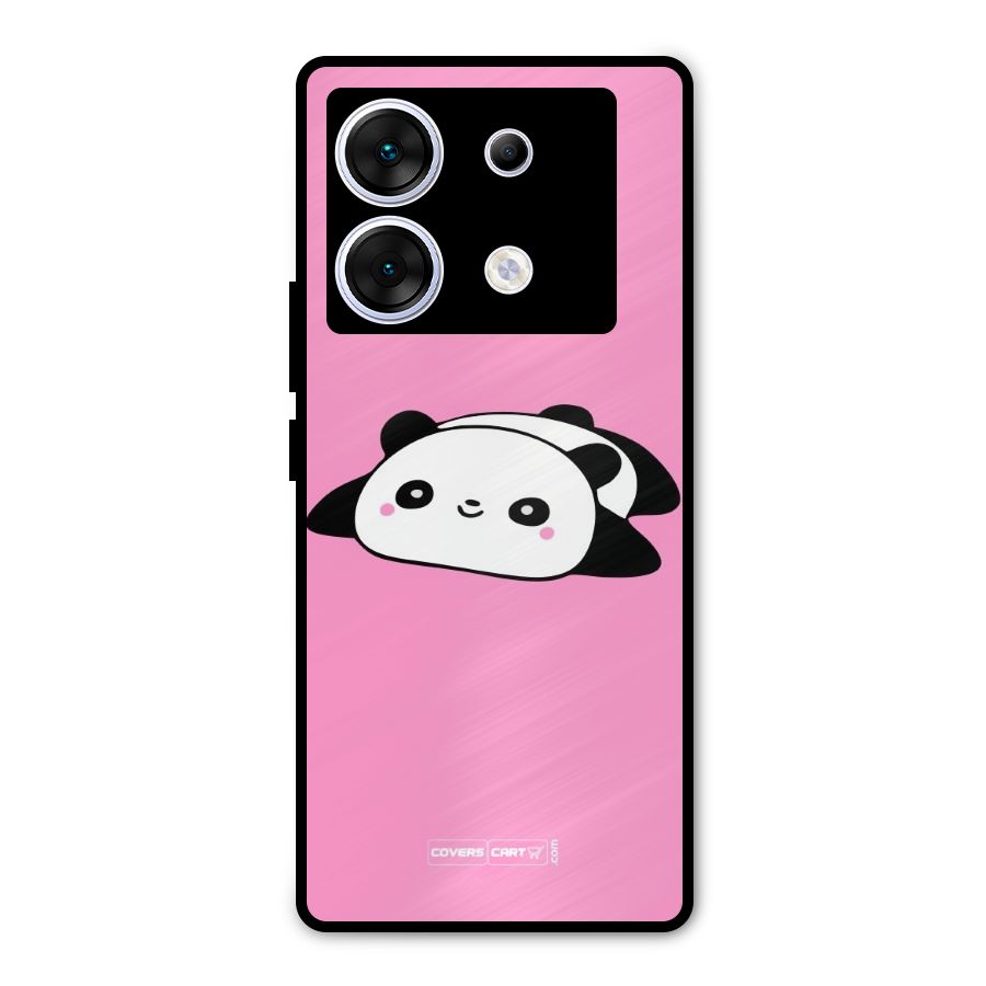 Cute Lazy Panda Metal Back Case for Infinix Zero 30 5G